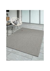 the carpet , Teppich »Mistra« rechteckig 1 mm Höhe moderner robuster In und Outdoor Teppich , Grau , Obermaterial: 100% Polypropylen , B : 80 cm...