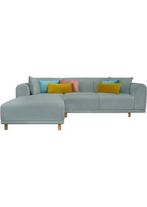 Andas , Ecksofa »Maroon L-Form« in skandinavischem Design, mit losen Kissen , petrol