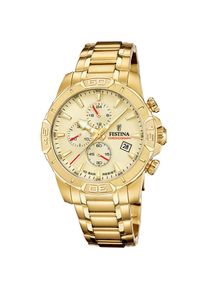 Festina, Damen, Chronograph &raquo;Timeless Chronograph&laquo; Quarzuhr, Armbanduhr, Herrenuhr, Edelstahlarmband, analog, Tag, goldfarben-gelbgoldfarben, 