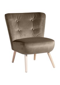 Max Winzer , Sessel »Nikki, Loungesessel, Retro und modern, mit geschwungener Rückenlehne«, Knopfheftung, weicher Samtvelours in aktuellen Farben...