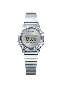 CASIO VINTAGE, Damen, Chronograph Quarzuhr, Armbanduhr, Damenuhr, Edelstahlarmband, digital, Stoppfunktion, edelstahlfarben-silberfarben, 