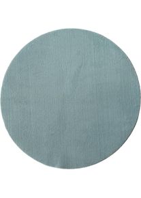 MERINOS, Teppich &raquo;Loft 37&laquo; rund 16 mm H&ouml;he Kunstfellteppich besonders weich und kuschelig, Fell Haptik, blau, Polyester, &Oslash; 200 cm 1 Stk. -16 mm, blau