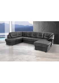 Sit & More sit&more, Wohnlandschaft &raquo;Savoni U-Form&laquo; wahlweise mit Bettfunktion, anthrazit, NaturLEDER (echtes Rindsleder) in Sitz und R&uuml;cken. Korpus in passendem