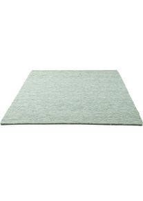 Sansibar, Wollteppich &raquo;H&ouml;rnum&laquo; rechteckig 12 mm H&ouml;he Handweb Teppich, meliert, reine gewalkte Wolle, handgewebt, gr&uuml;n, Schurwolle, B : 140 cm 1 Stk. -