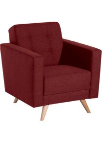 Max Winzer , Sessel »Julius, Loungesessel«, mit Knopfheftung , rot