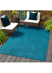 Sanat , Teppich »Melissa 8000« rechteckig 10 mm Höhe Kurzflor, In -und Outdoor geeignet, Außenbereich, Wohnzimmer , blau , Obermaterial: 100%...