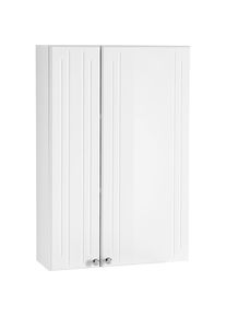 Saphir, H&auml;ngeschrank &raquo;Quickset 955 Wand-Badschrank 50 cm breit mit 2 T&uuml;ren, 2 Einlegeb&ouml;den&laquo; Badezimmer-H&auml;ngeschrank, Wei&szlig; Hochglanz, Griffe in Chrom 