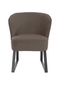 exxpo - sofa fashion, Sessel &raquo;Americano, Loungesessel&laquo; mit Keder und Metallf&uuml;&szlig;en, Bezug in verschiedenen Qualit&auml;ten, 1 Stck., taupe, Samtvelours, 