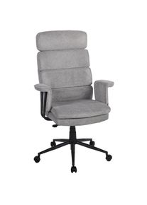 Duo Collection , Chefsessel »Chefsessel Junis«, 1 St., Webstoff, Kopfstütze in Höhe und Neigung verstellbar, Sitztiefenverstellung , Grau + schwarz