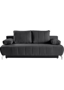 WERK2 , Schlafsofa »Troya«, 2-Sitzer Sofa und Schlafcouch mit Federkern & Bettkasten , anthrazit