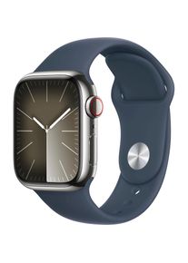 Apple , Smartwatch »Watch Series 9 Edelstahl«, (4,1 cm / 1,61 Zoll), Watch OS 10, Sport Band , Silber