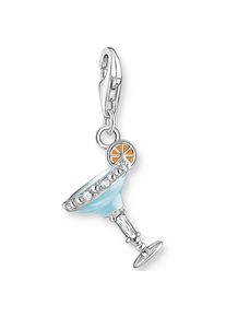 Thomas Sabo , Charm-Einhänger »Cocktail blau, 1930-041-7«, mit Zirkonia (synth.) , silberfarben-weiß-hellblau-orange + weiß , Dreidimensionaler...