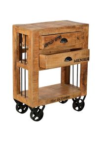 Sit, K&uuml;chenwagen &raquo;Rustic&laquo; mit schwarzen Schriftz&uuml;gen, Shabby Chic, Vintage, natur/antik, B/H/T: 60 cm x 80 cm x 30 cm, natur/antik