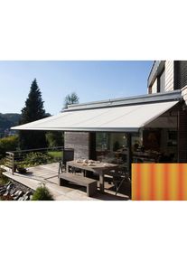 Wismar, Kassettenmarkise &raquo;Classic S-Compact&laquo; Breite: 600 cm, Ausfall: 200 cm, gelb-orange, Polyacryl, 600 cm, gelb-orange