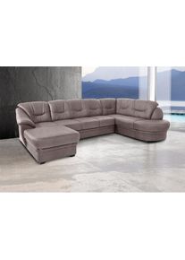Sit & More sit&more, Wohnlandschaft &raquo;Savoni U-Form&laquo; wahlweise mit Bettfunktion, grau, NaturLEDER (echtes Rindsleder) in Sitz und R&uuml;cken. Korpus in passendem 