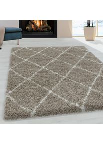 Ayyildiz Teppiche , Hochflor-Teppich »ALVOR 3401« rechteckig 50 mm Höhe Shaggy, Langflor, Läufer, pflegeleicht, Wohnzimmer , beige , Obermaterial:...
