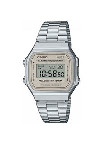 CASIO VINTAGE, Damen, Chronograph Quarzuhr, Armbanduhr, Damenuhr, Herrenuhr, Digitaluhr, Edelstahlarmband, taupe-silberfarben, taupe-silberfarben, 