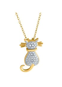 Lady , Damen , Ankeranhänger () , silber vergoldet 925 , für alle Stubentiger-Liebhaber