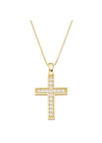 Lady , Damen , Kreuzanhänger () , silber vergoldet 925