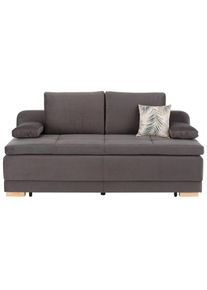 Inosign , Schlafsofa »Berlin«, Dauerschläfer mit Boxspringfederung, Bettfunktion und Bettkasten , dunkelgrau
