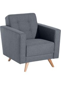 Max Winzer , Sessel »Julius, Loungesessel«, mit Knopfheftung , denim