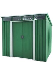 Pergart, Ger&auml;tehaus &raquo;L&uuml;beck 89&laquo; Metall, mit Pultdach und Lichtband, tanne/wei&szlig;, wei&szlig;, Metall, wei&szlig;