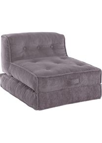 Inosign , Sessel »Pia«, Loungesessel aus Cord, in 2 Größen, Pouf-Funktion. , grau