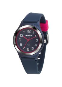 SINAR, Herren, Quarzuhr Armbanduhr, Damenuhr, Jugendliche, Silikonarmband, bis 10 bar wasserd., nachtblau-pink, nachtblau-pink, Trendige Armbanduhr