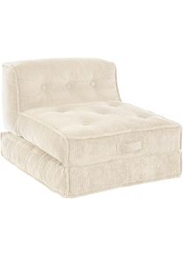 Inosign , Sessel »Pia«, Loungesessel aus Cord, in 2 Größen, Pouf-Funktion. , creme