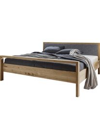 Home Affaire, Massivholzbett &raquo;Huven, hohe Belastbarkeit: 200kg je Seite&laquo; in 4 Breiten, Einlasstiefe 16 oder 20cm, mit gepolstertem Kopfteil, aus 