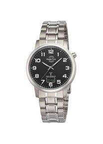 MASTER TIME , Funkuhr »Expert Titan«, Armbanduhr, Quarzuhr, Herrenuhr, Datum, Leuchtzeiger , titansilberfarben-schwarz , Klassische Herrenarmbanduhr