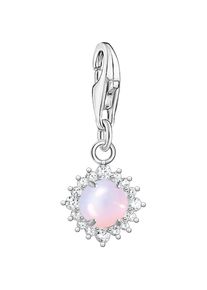 Thomas Sabo , Charm-Einhänger »Stein, 1866-166-7«, mit Glas-Keramik Stein, Zirkonia (synth.) , silberfarben-rosa-weiß + rosa-weiß , Charm-Anhänger...