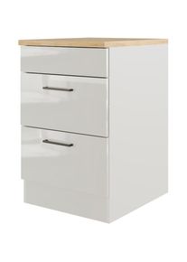 Flex-Well , Kochfeldumbauschrank &raquo;Lund&laquo; (B x H x T) 60 x 85 x 60 cm, individuell kombinierbar , Lichtgrau / Rauchgrau , Rauchgrau