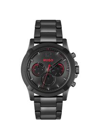 Hugo, Herren, Multifunktionsuhr &raquo;#IMPRESS - FOR HIM&laquo; Quarzuhr, Armbanduhr, Herrenuhr, Datum, Edelstahlarmband, schwarz, schwarz, Ausdrucksstarke 