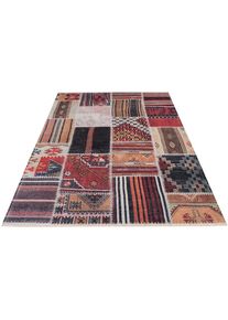 Obsession, Teppich &raquo;My Ethno 263&laquo; rechteckig 6 mm H&ouml;he recycelte Materialien, mit Fransen, waschbar, In- und Outdoor geeignet, mehrfarbig, Polyester, 