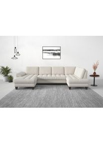 Sit & More sit&more, Wohnlandschaft &raquo;Westham U-Form&laquo; wahlweise mit Bettfunktion, Bettkasten, Sitztiefenverstellung, creme, 90% Polyester 10%Polyamid, B/H/T: 338 