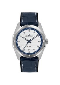 Jacques Lemans , Quarzuhr »Monte Carlo«, Armbanduhr, Herrenuhr, Damenuhr, Datum, Leuchtzeiger, Lederarmband , schwarz-weiß , Stilvolle Armbanduhr...