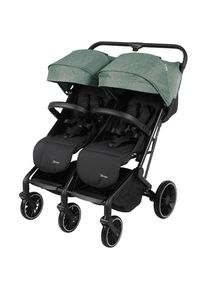 BABYGO , Zwillingsbuggy »Zwillingskinderwagen GOTwice«, mit drei schwenkbaren Vorderrädern , grün melange