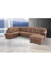 Sit & More sit&more, Wohnlandschaft &raquo;Savoni U-Form&laquo; wahlweise mit Bettfunktion, braun, NaturLEDER (echtes Rindsleder) in Sitz und R&uuml;cken. Korpus in passendem 