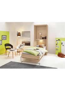 Priess, Schrankbett &raquo;Ancona&laquo; mit Regal und LED-Beleuchtung, edelbuchefarben, LED-Beleuchtung Lattenrost, edelbuchefarben