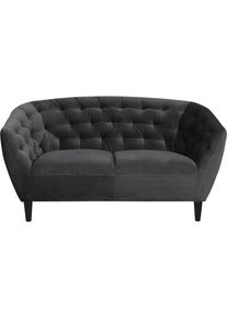 ACTONA GROUP , 2-Sitzer »Ria Sofa, Couch, Doppelsofa, Loveseat, «, Samtstoff, Massivholz-Beine, Taschenfederkern, Tufting, mit Armlehnen , Dunkelgrau