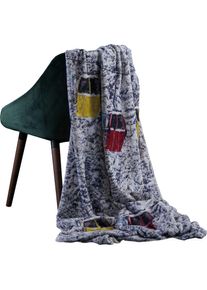Apelt, Plaid &raquo;Enni&laquo; mit romantisch verschneiter Winterwald-Kulisse, Kuscheldecke, bunt/wei&szlig;, Polyester, B/L: 130 cm x 170 cm, bunt/wei&szlig;