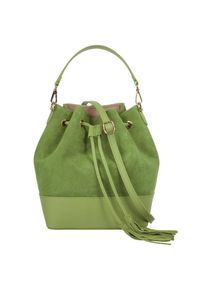 Samantha Look , Umhängetasche echt Leder, Made in Italy , grün
