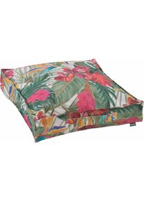 HOCK H.O.C.K., Sitzkissen &raquo;Beach Life&laquo; mit tropischem Muster, bunt + gebl&uuml;mt gemustert, Polyacryl, B/L: 50 cm x 50 cm -1 Stk., bunt + gebl&uuml;mt gemustert
