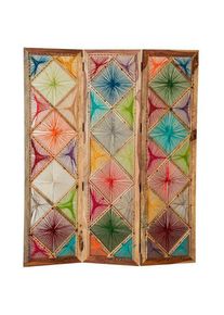 Home Affaire, Paravent &raquo;Verbena&laquo; Breite 153 cm, hellbraun/bunt, hellbraun/bunt