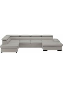 Sit & More sit&more, Wohnlandschaft &raquo;Alcudia U-Form&laquo; wahlweise mit Bettfunktion, light grey, B/H/T: 349 cm x 73 cm x 226 cm, light grey