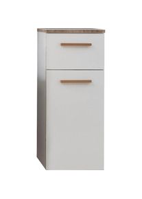 Saphir, Unterschrank &raquo;Quickset 931 Badschrank in Wei&szlig; Glanz, 1 T&uuml;r, 1 Schublade, 30 cm breit&laquo; Badezimmer-Unterschrank inkl. T&uuml;rd&auml;mpfer, Holzgriff 