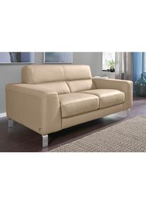 Calia italia, 2-Sitzer &raquo;Simon, erstklassiger Sitzkomfort und tolles Design&laquo; in zwei Lederqualit&auml;ten, beige, Leder BULL;Leder SORRENTO, B/H/T: 172 cm x
