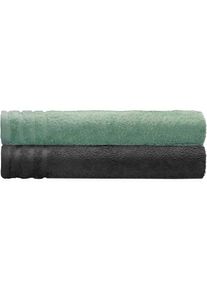Kleine Wolke , Duschtücher »Royal, 2 Stück oder 4 Stück (70/140 cm)«, (Set, 2 St., 2 Duschtücher 70 x 140 cm (1x maledivia, 1x dunkelgrau), Uni...