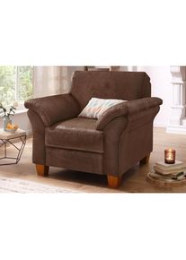 Home Affaire, Sessel &raquo;Borkum&laquo; mit Federkern, schoko, Struktur (100% Polyester);Luxus-Microfaser ALTARA NUBUCK (100% Polyester);MELROSE (100% Polyester